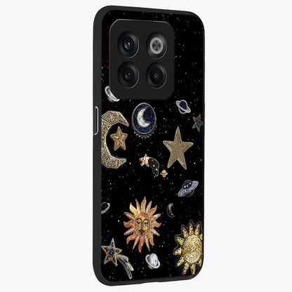 Celestial Star Charm Glass Case for 1+10T side perspective highlighting glowing star detailing and premium build