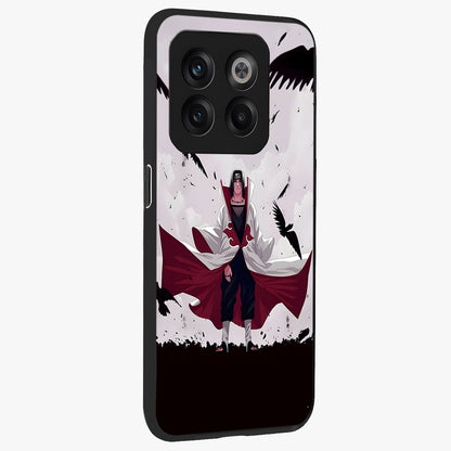 Crimson Crow Ascension Glass Case for 1+10T side perspective highlighting intricate crow detailing and premium texture
