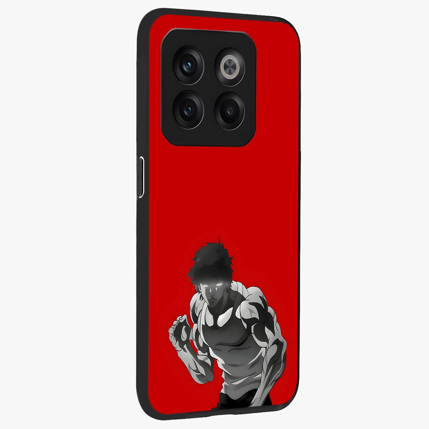 Crimson Power Rush Glass Case for 1+10T side perspective highlighting sharp detailing and premium sporty edge