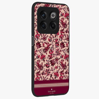 Crimson Rose Charm Glass Case for 1+10T side perspective highlighting delicate rose textures and smooth edges