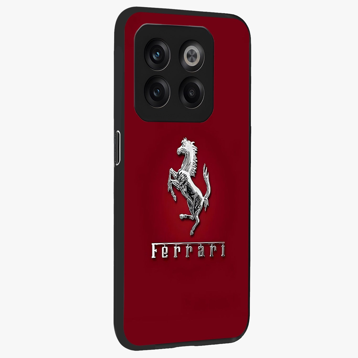 Crimson Stallion Prestige Glass Case for 1+10T side perspective highlighting refined textures and sleek premium build
