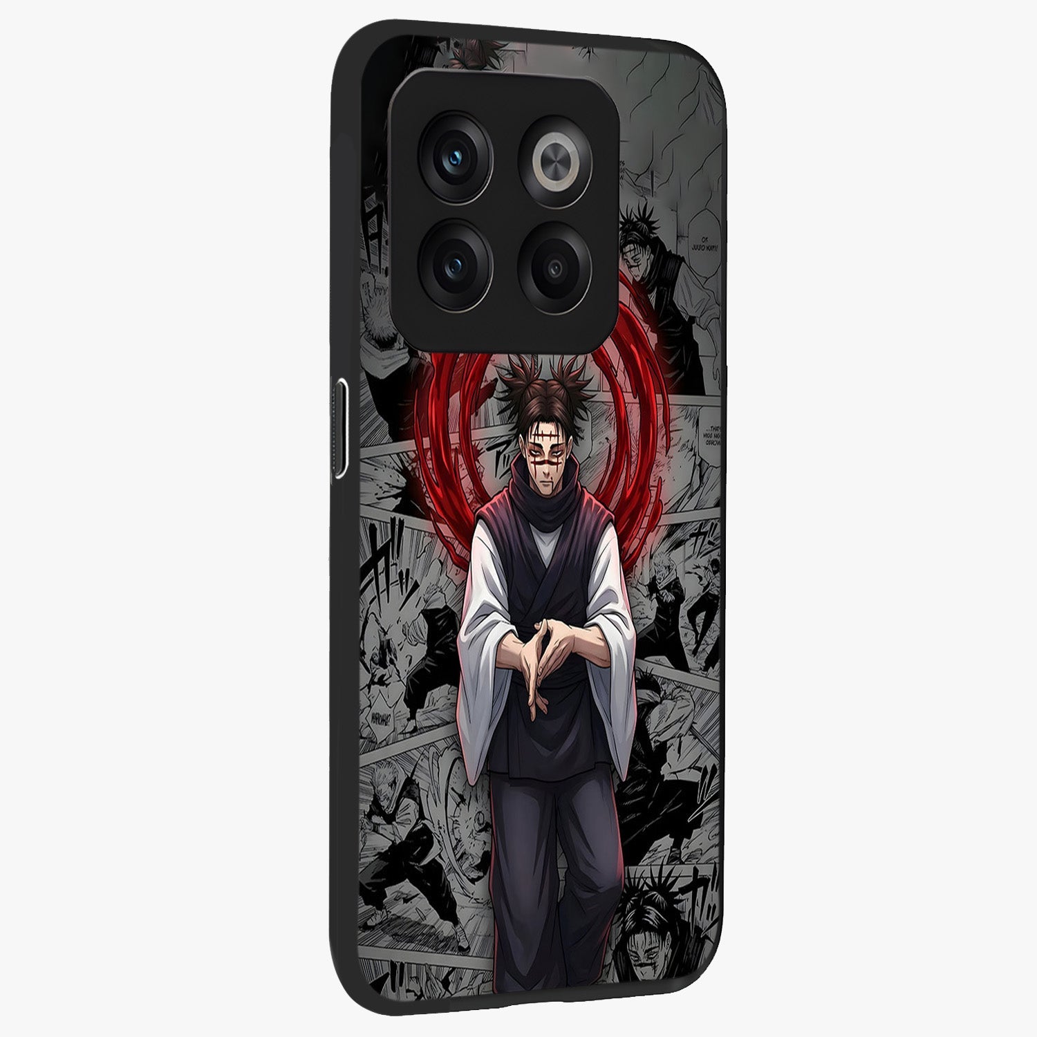 Cursed Ritual Ascension Glass Case for 1+10T side perspective highlighting bold mystical textures and sleek edges
