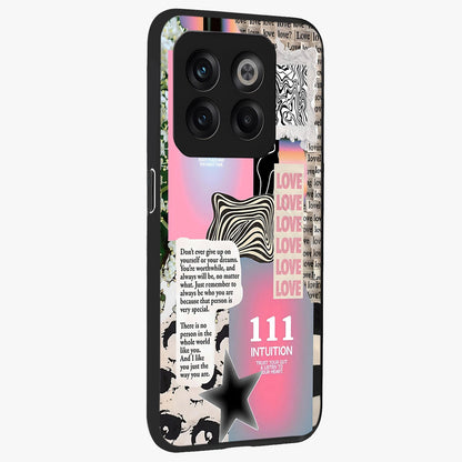 Divine Love Vibes Glass Case for 1+10T side perspective highlighting elegant detailing and smooth build