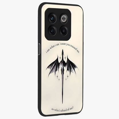 Dragon Quote Art Glass Case for 1+10T side perspective highlighting intricate dragon textures and sleek build
