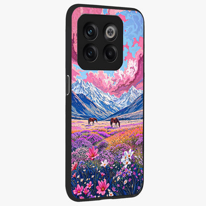 Dreamy Floral Pastures Glass Case for 1+10T side perspective highlighting calming floral detailing and sleek build