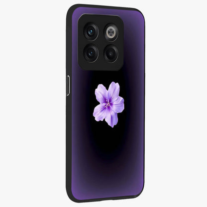 Flower on Soft Violet Gradient Glass Case for 1+10T side perspective highlighting delicate bloom detailing and smooth edges