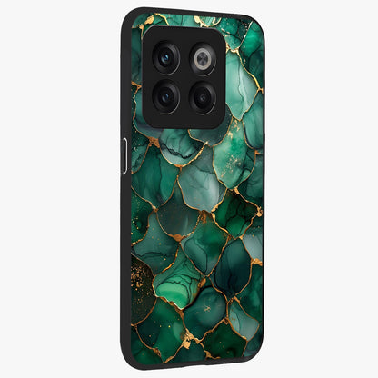 Geometric Polyester Pattern Glass Case for 1+10T side perspective highlighting sharp pattern textures and smooth premium build