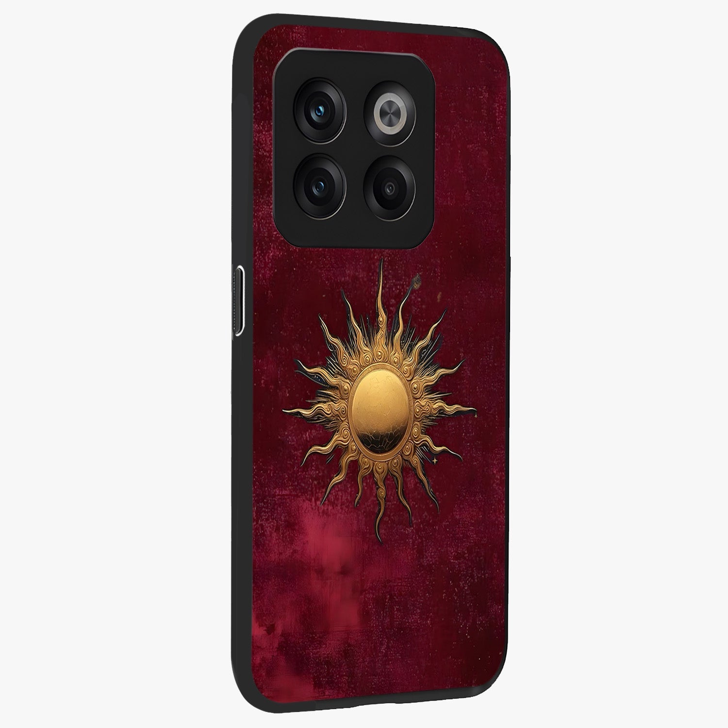 Golden Bloom Fields Glass Case for 1+10T side perspective highlighting delicate bloom textures and premium edges
