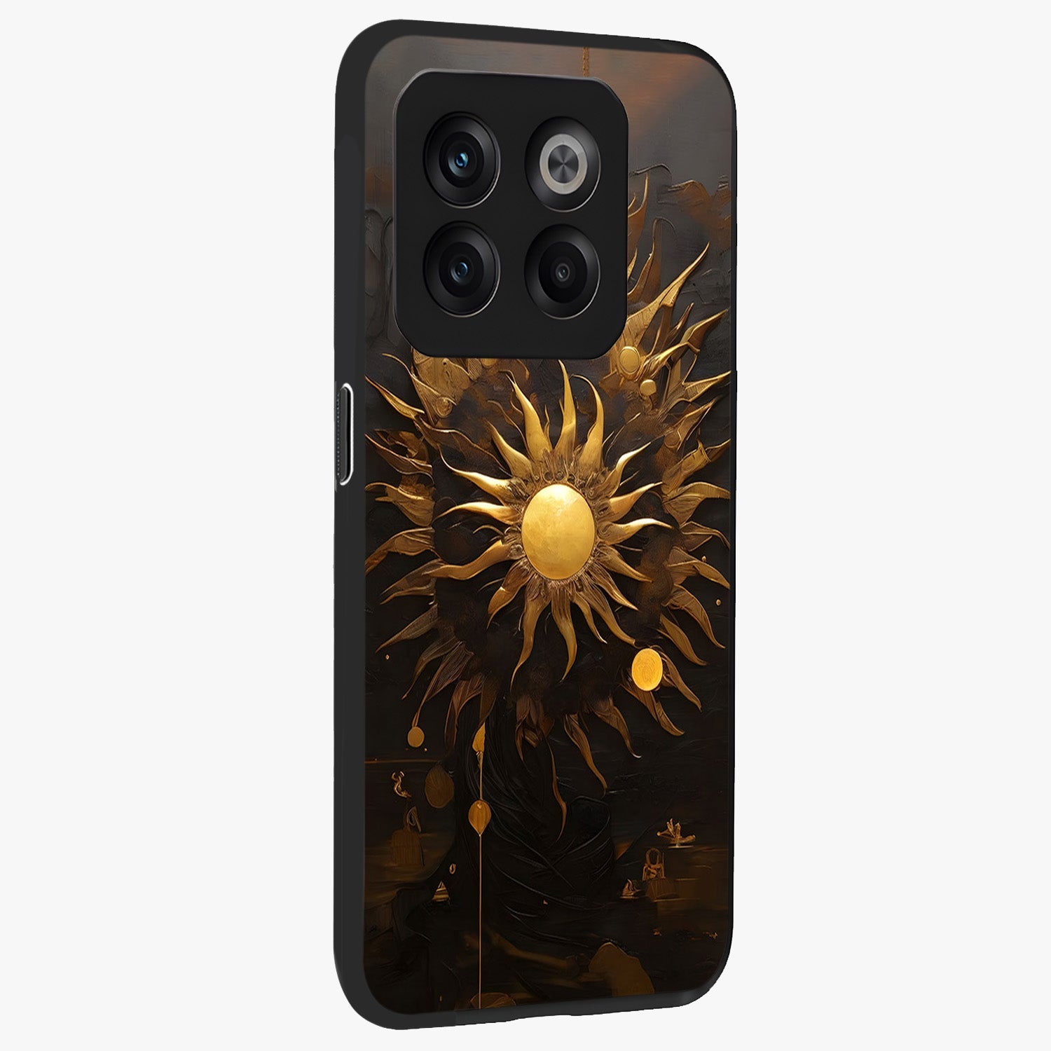 Golden Sun Minimalism Glass Case for 1+10T side perspective highlighting refined minimal detailing and smooth build