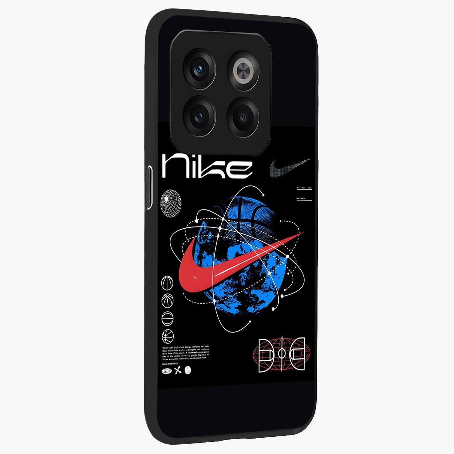 Gravity Sports Fusion Glass Case for 1+10T side perspective highlighting sharp textures and sleek premium build