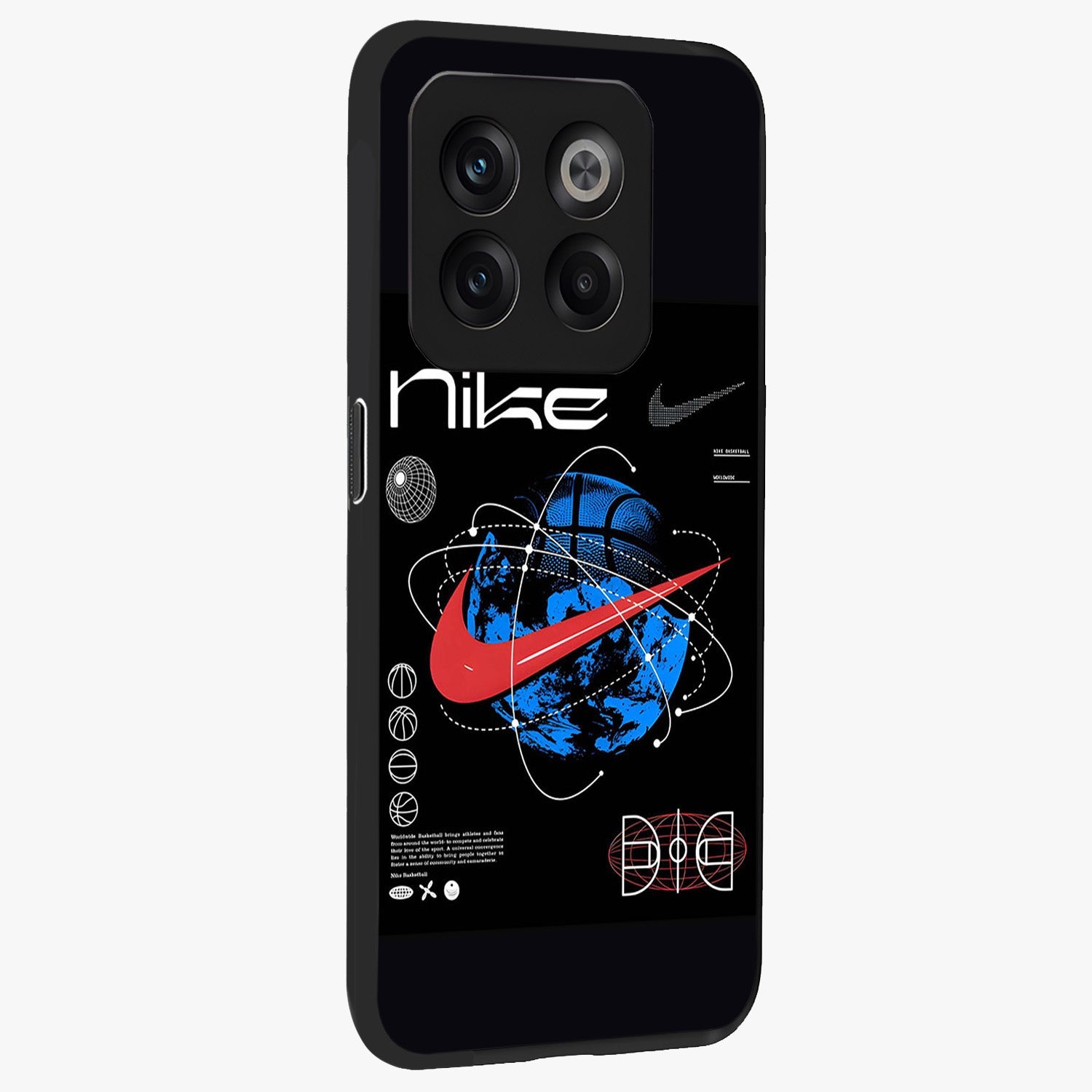 Gravity Sports Fusion Glass Case for 1+10T side perspective highlighting sharp textures and sleek premium build