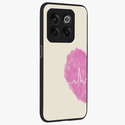 Heartbeat of Love Glass Case for 1+10T side perspective highlighting delicate heart detailing and smooth premium edges