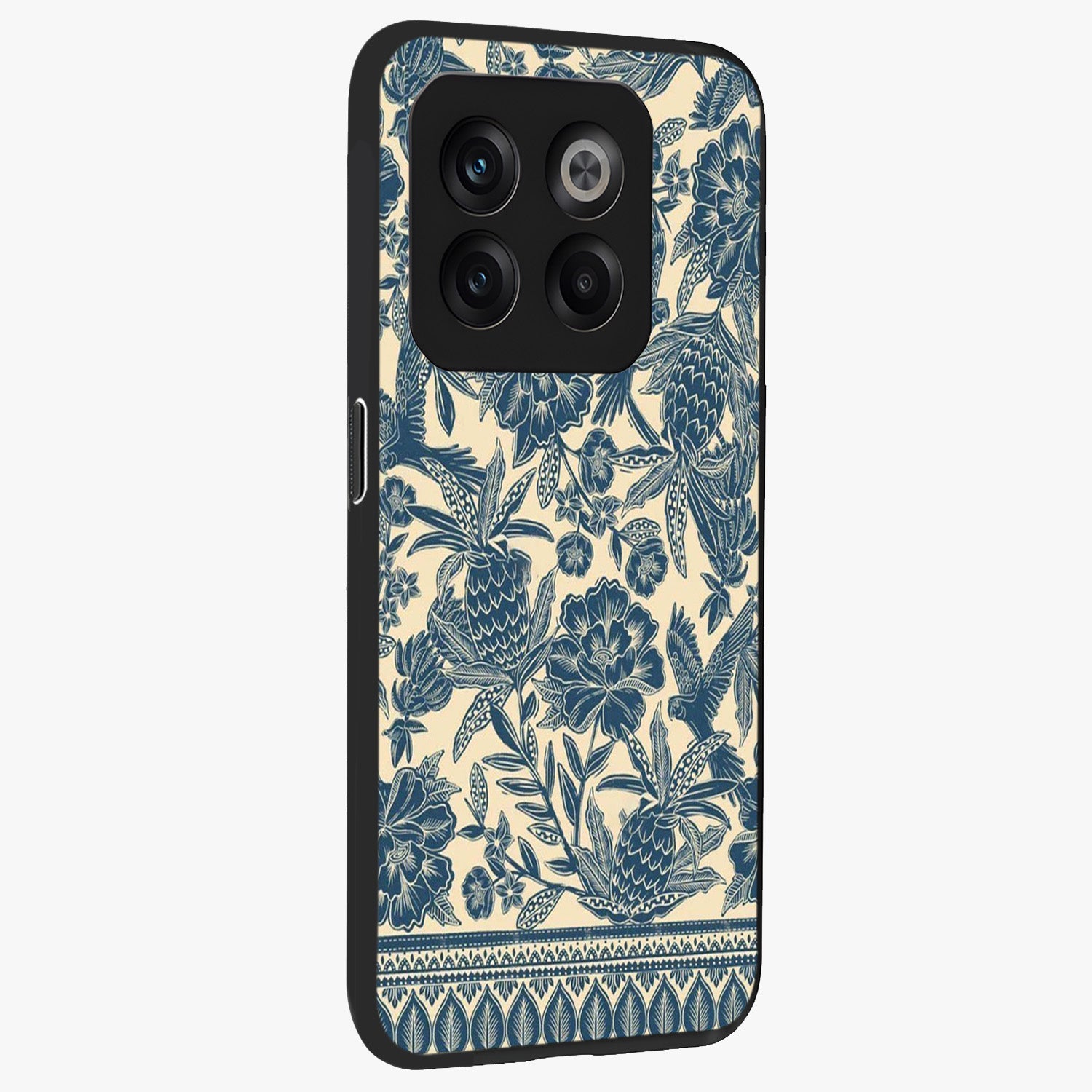 Heirloom Wild Bloom Glass Case for 1+10T side perspective highlighting intricate bloom detailing and premium build