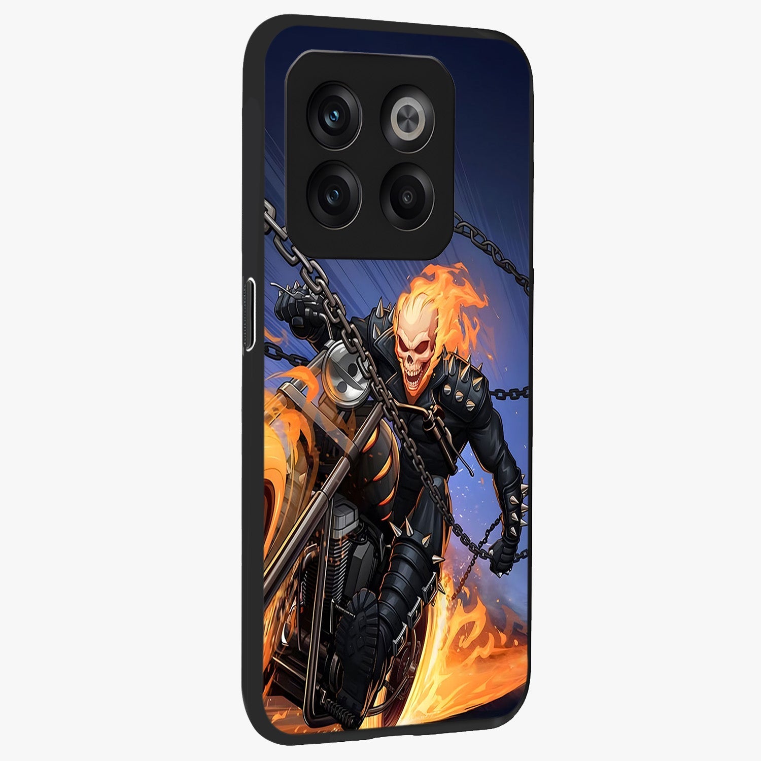 Inferno Chain Rider Glass Case for 1+10T displayed upright for bold action visibility and premium finish.