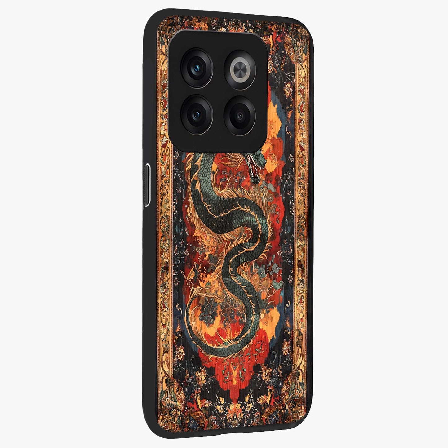Inferno Dragon Soul Glass Case for 1+10T displayed upright for powerful mythical visibility and premium finish.