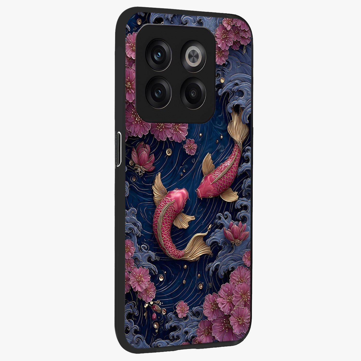 Koi Wave Dance Glass Case for 1+10T side perspective highlighting dynamic motion detailing and smooth build