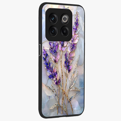 Lavender Dream Glow Glass Case for 1+10T side perspective highlighting vibrant textures and smooth premium build