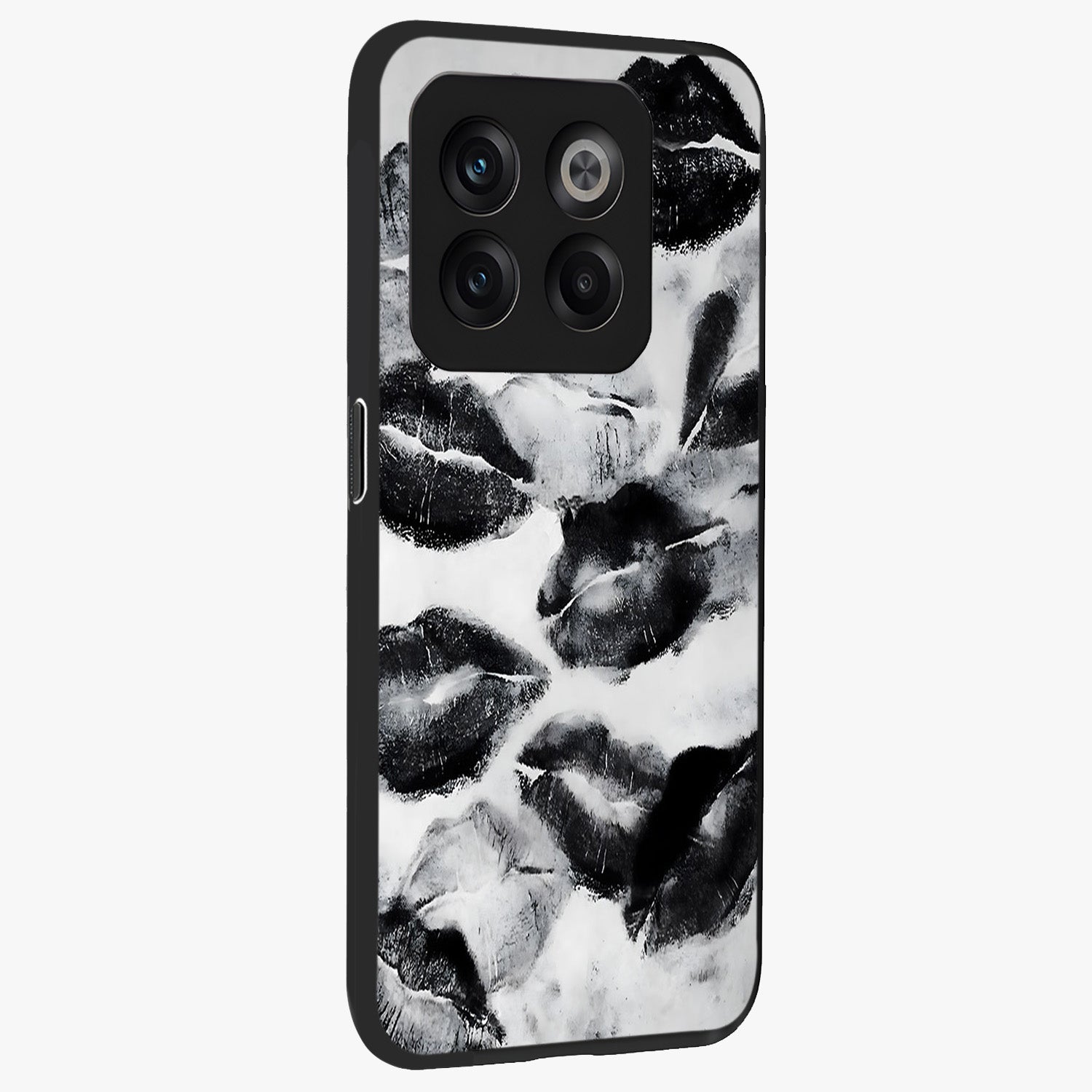 Midnight Kiss Marks Glass Case for 1+10T side perspective highlighting playful detailing and premium edge finish