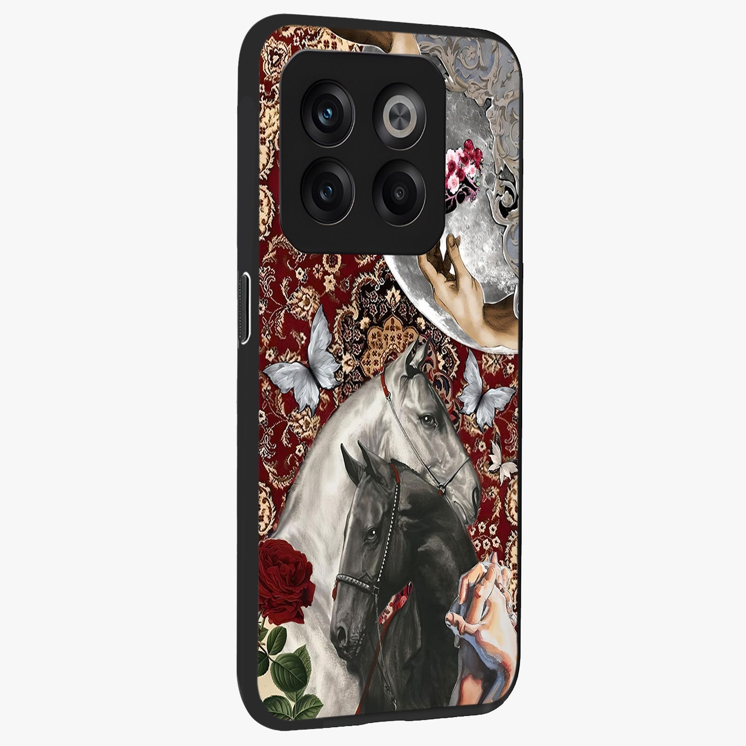 Moonlit Royal Stallion Glass Case for 1+10T side perspective highlighting refined equestrian detailing and premium edges