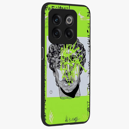 Neo Graffiti Rebellion Glass Case for 1+10T side perspective highlighting vibrant street textures and premium edges