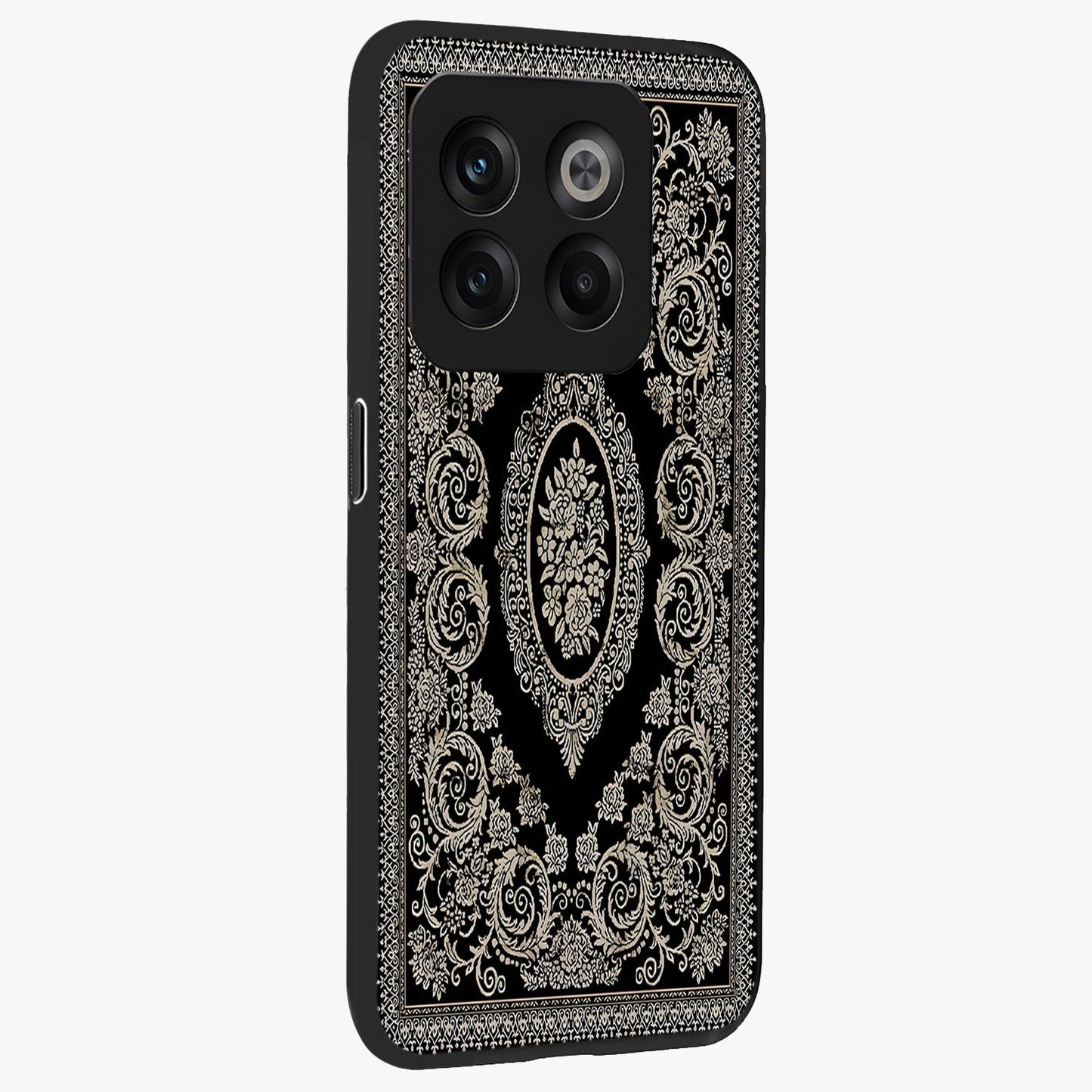 Noir Bloom Elegance Glass Case for 1+10T side perspective highlighting subtle textures and sleek premium build