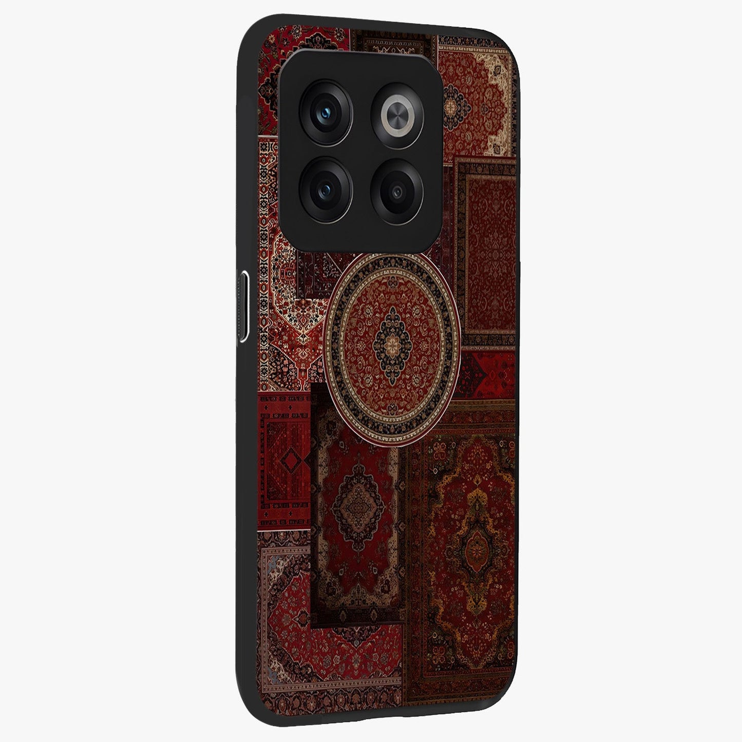 Persian Heritage Collage Glass Case for 1+10T side perspective highlighting cultural textures and premium edges
