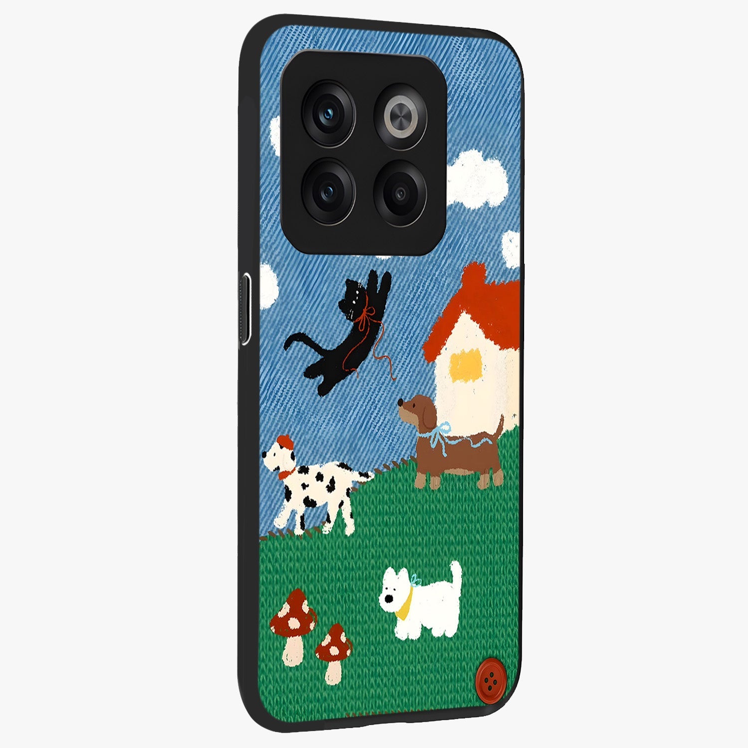 Pet Adventures Glass Case for 1+10T side perspective highlighting charming illustration textures and premium edges