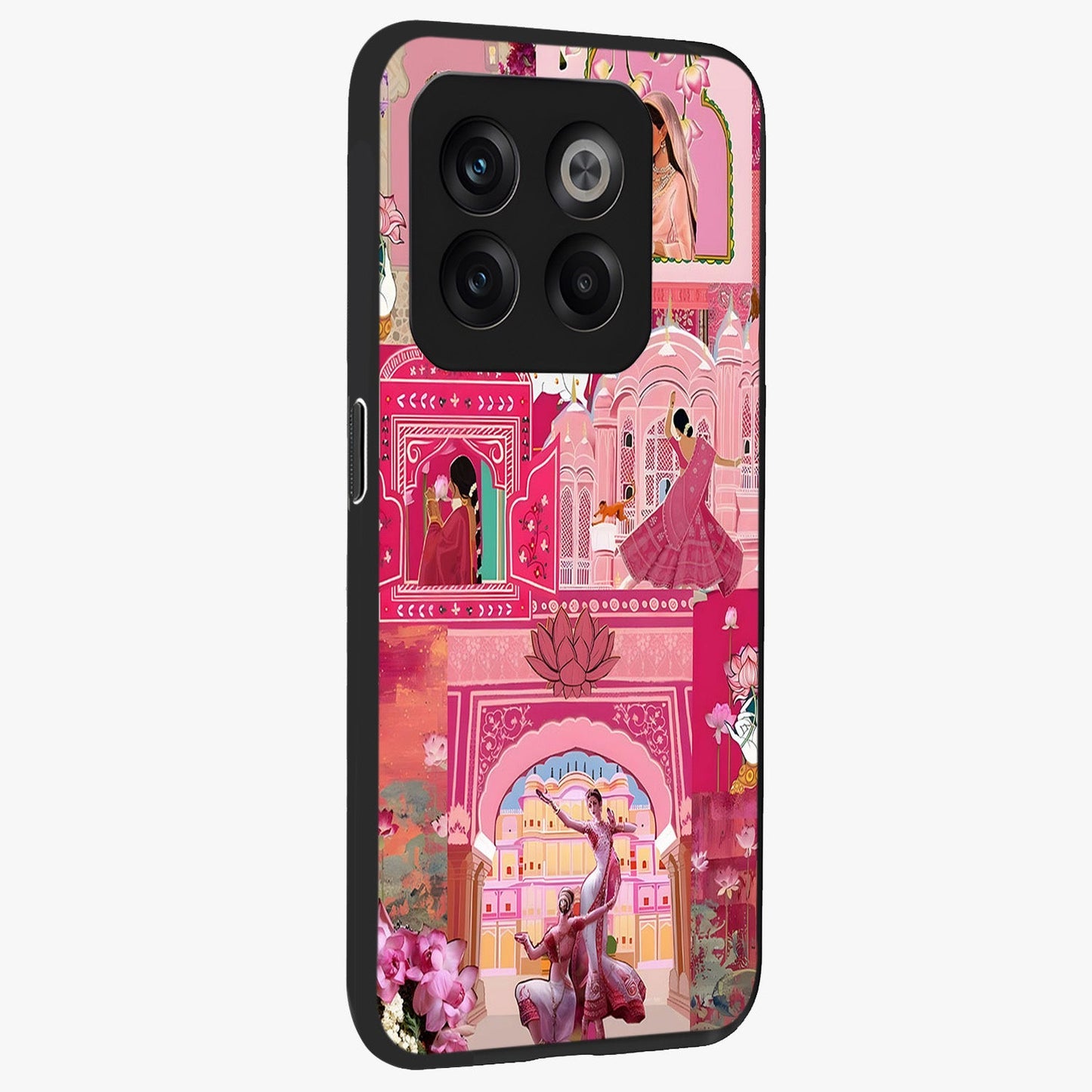 Pink Palace Muse Glass Case for 1+10T side perspective highlighting graceful textures and sleek premium build