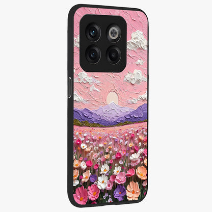 Pink Pastel Groovy Art Glass Case for 1+10T side perspective highlighting funky textures and premium edges