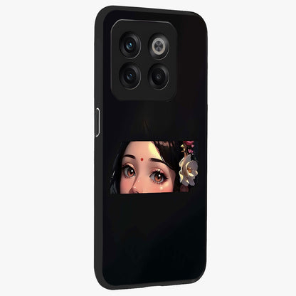 Radha Divine Embrace Glass Case for 1+10T side perspective highlighting intricate divine detailing and premium edges