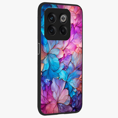 Radiant Floral Whirl Glass Case for 1+10T side perspective highlighting flowing textures and premium edges