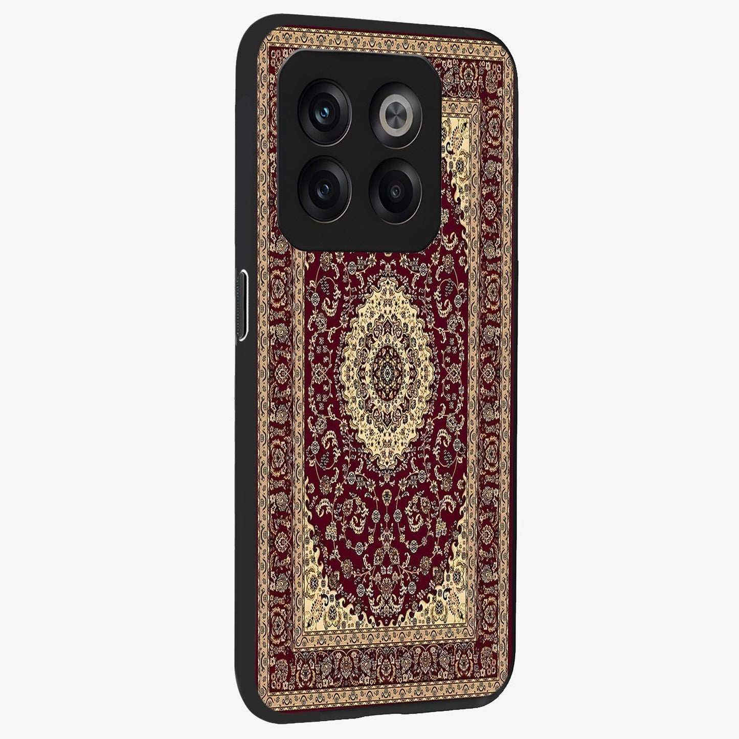 Royal Maroon Heritage Glass Case for 1+10T side perspective highlighting ornate textures and premium edges