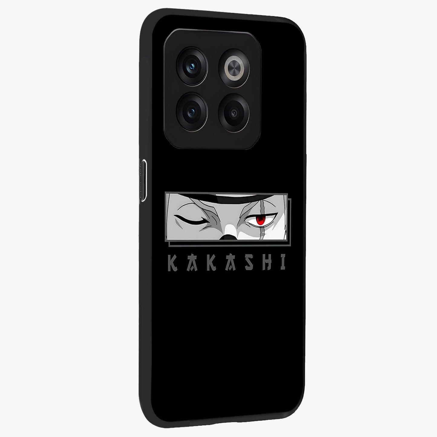 Scarlet Ninja Gaze Glass Case for 1+10T side perspective highlighting intense textures and premium edges