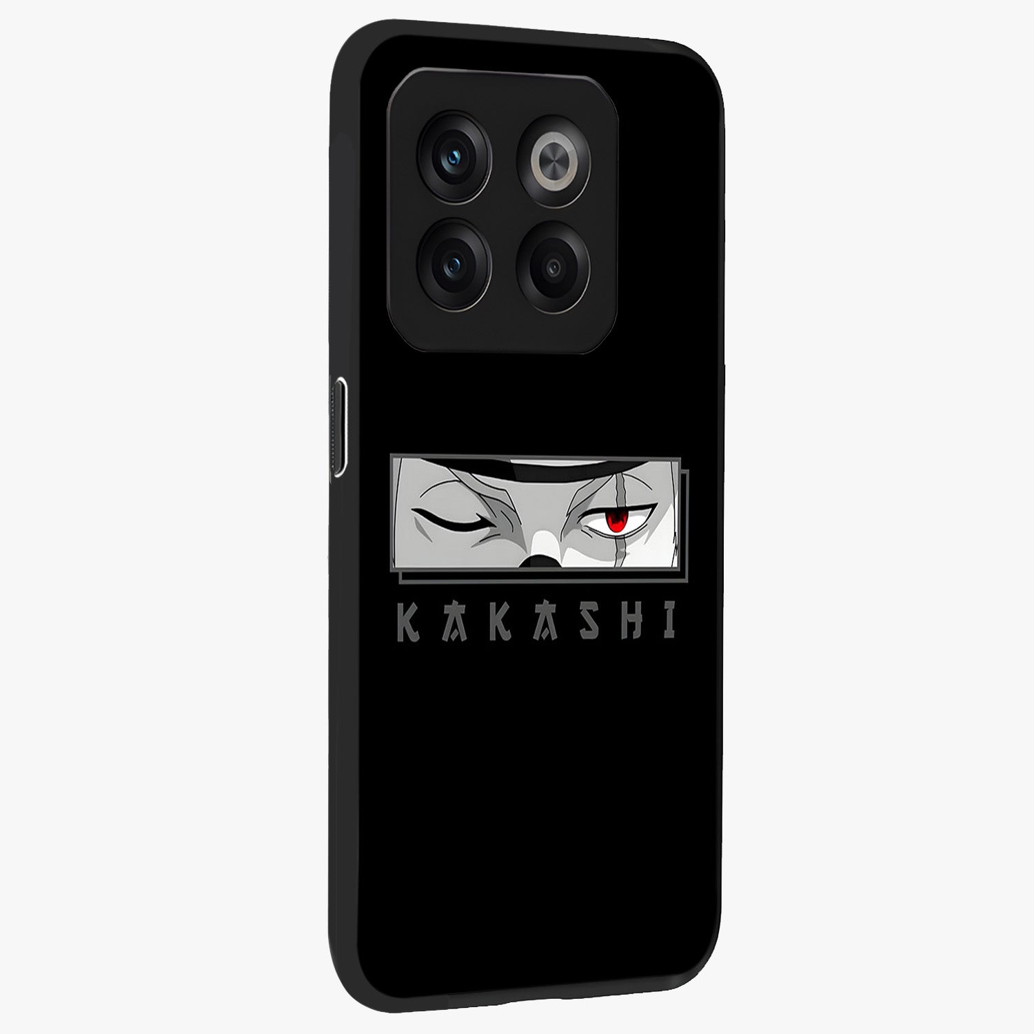 Scarlet Ninja Gaze Glass Case for 1+10T side perspective highlighting intense textures and premium edges