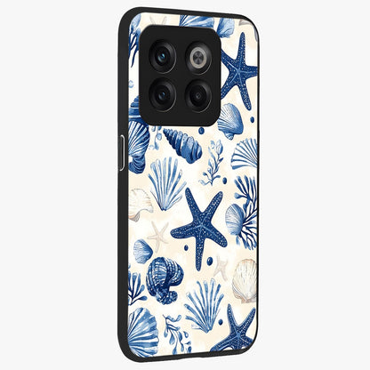 Seaside Starfish Magic Glass Case for 1+10T side perspective highlighting playful beach textures and sleek build