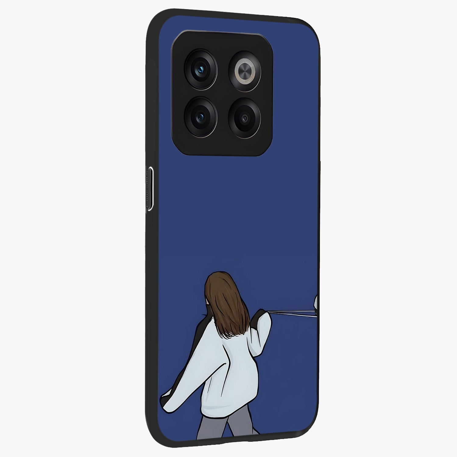 Silent Distance Love Glass Case for 1+10T side perspective highlighting delicate textures and premium edges