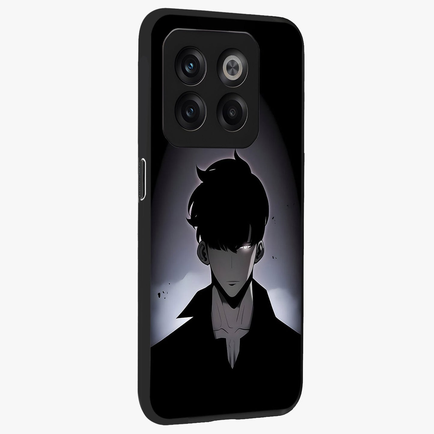 Silent Shadow Awakening Glass Case for 1+10T side perspective highlighting sharp textures and sleek premium build