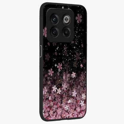 Small Starry Flowers Glass Case for 1+10T side perspective highlighting delicate bloom textures and premium edges
