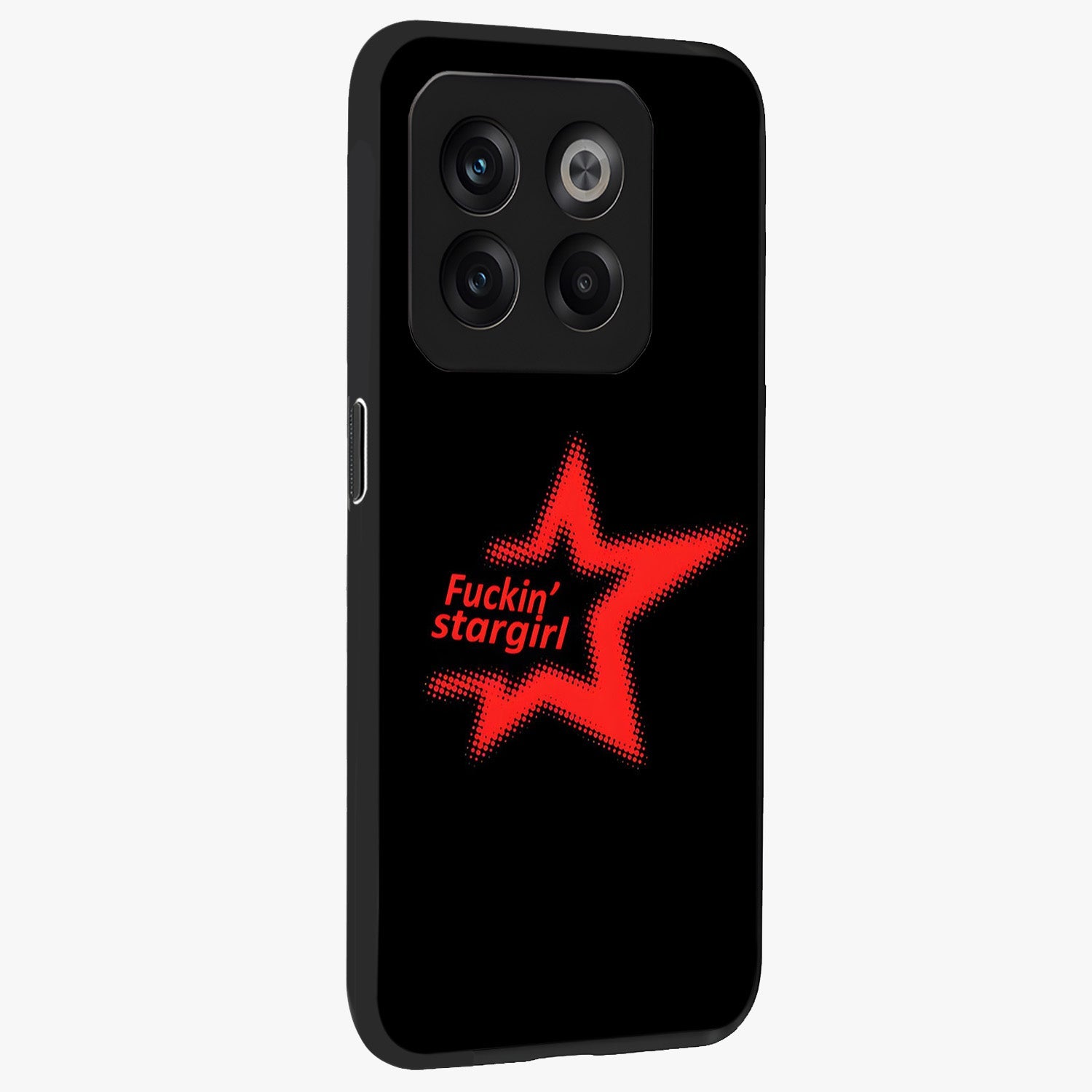 Starboy and Stargirl Energy Glass Case for 1+10T side perspective highlighting dynamic illustration textures and premium edges