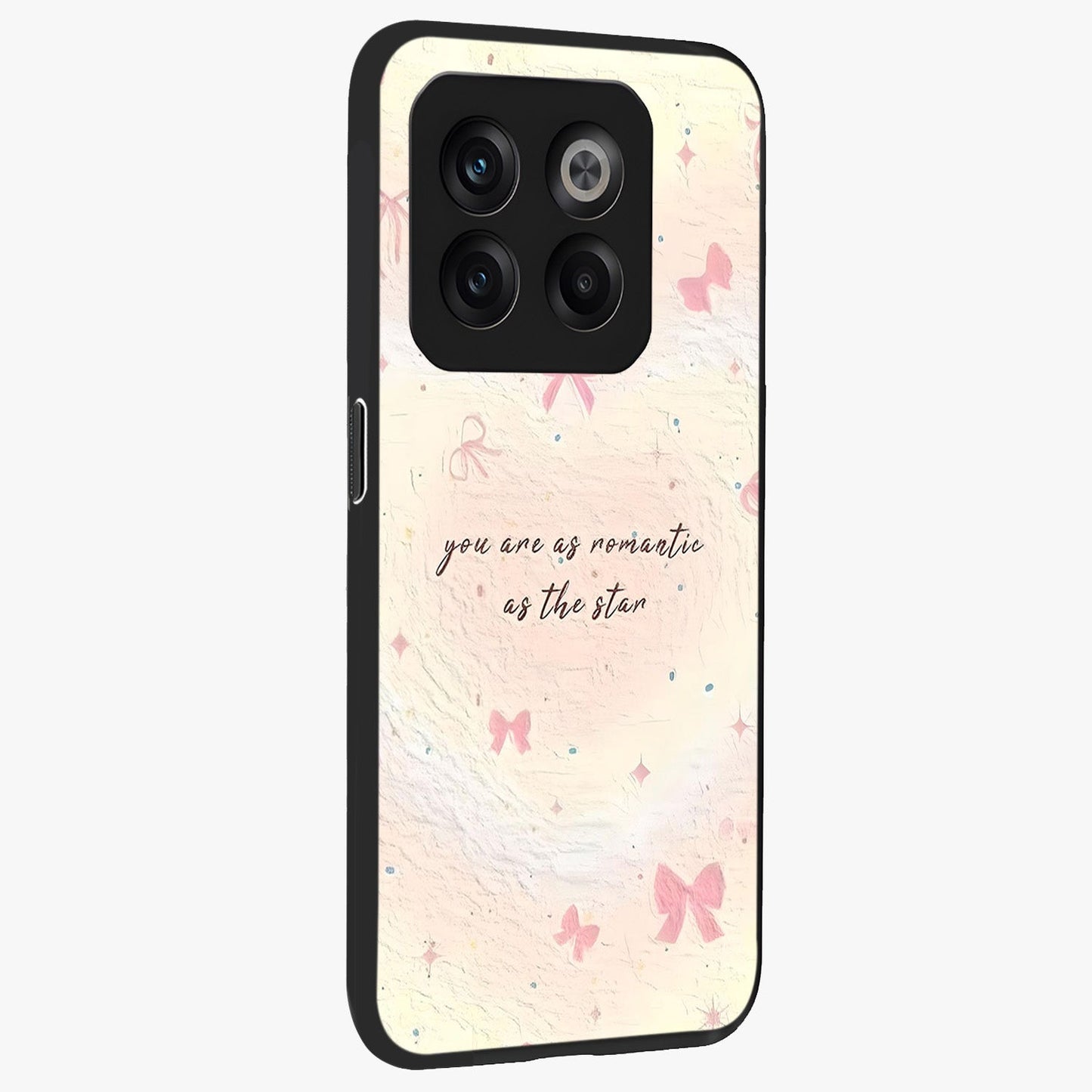 Starry Bow Romance Glass Case for 1+10T side perspective highlighting delicate detailing and premium edges