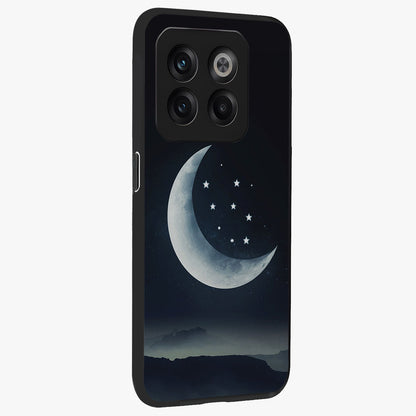 Starry Moon Pattern Glass Case for 1+10T side perspective highlighting celestial textures and premium edges