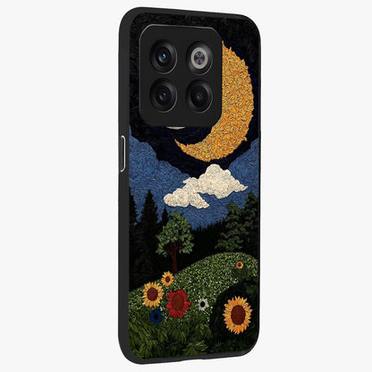 Sun and Moon Magic Design Glass Case for 1+10T side perspective highlighting celestial detailing and premium edges