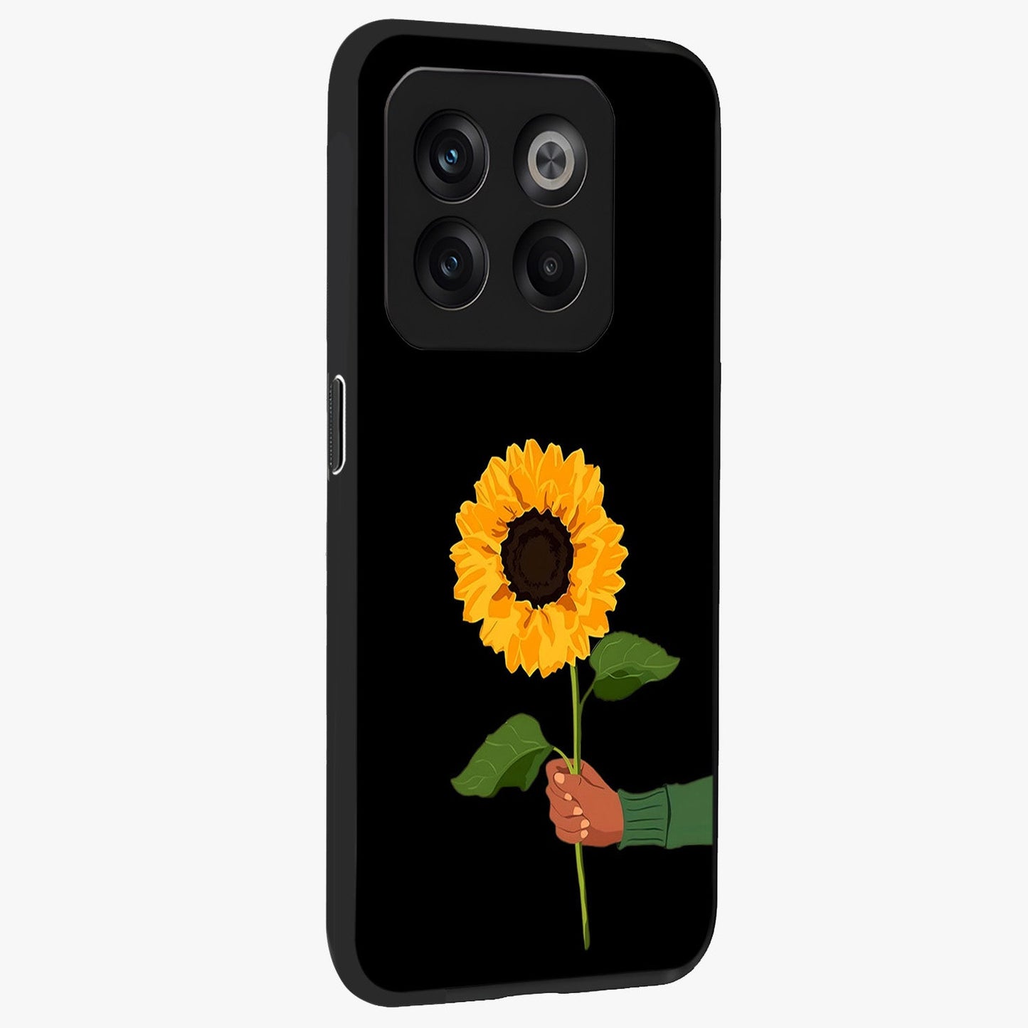 Sun Moon Stormy Sky Glass Case for 1+10T side perspective highlighting intense sky textures and premium edges