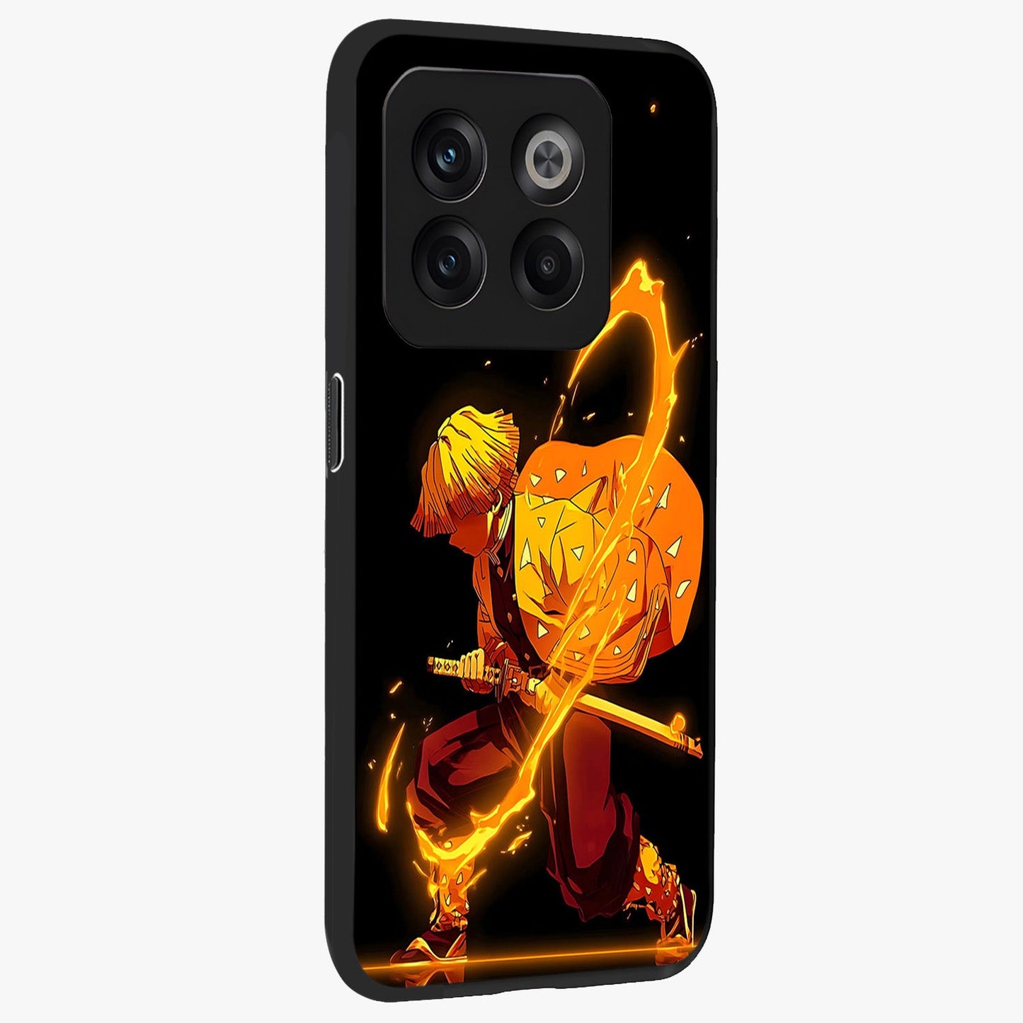Thunder Flame Execution Glass Case for 1+10T side perspective highlighting fiery textures and premium edge finish
