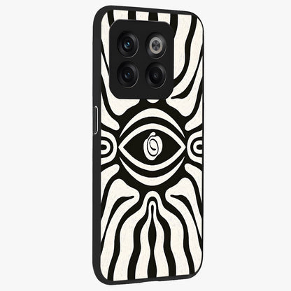 Trancewave Illusion Art Glass Case for 1+10T side perspective highlighting dynamic wave textures and premium edges