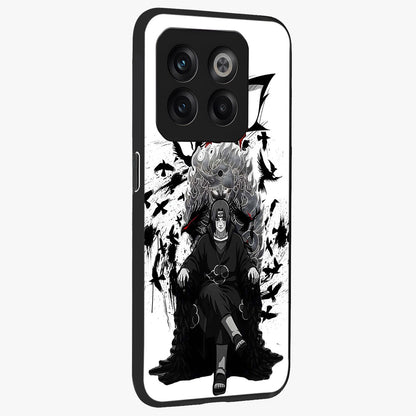 Uchiha Shadow Throne Glass Case for 1+10T side perspective highlighting bold character textures and premium edges