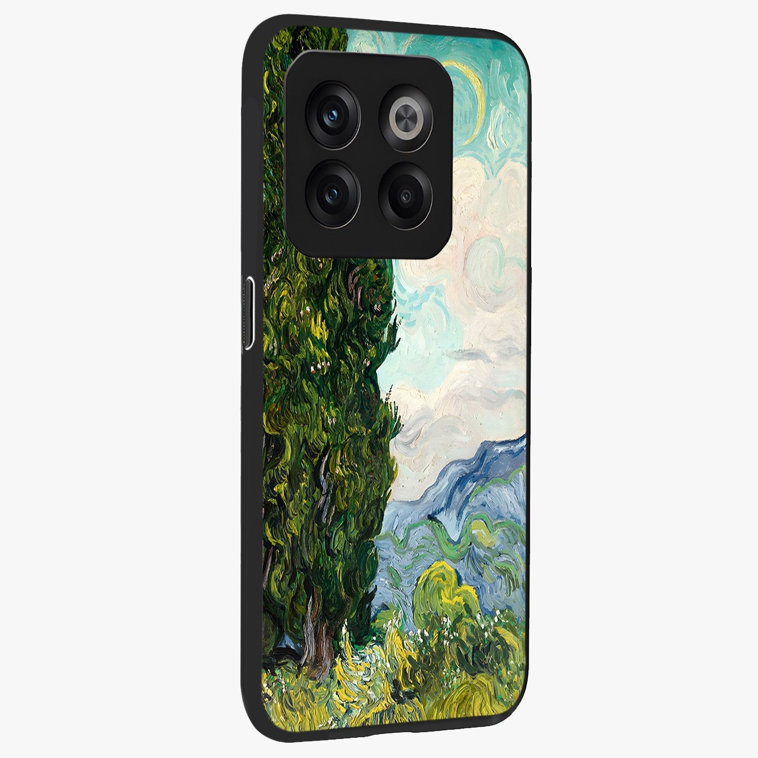Van Gogh Vintage Art Glass Case for 1+10T side perspective highlighting textured detailing and sleek premium build