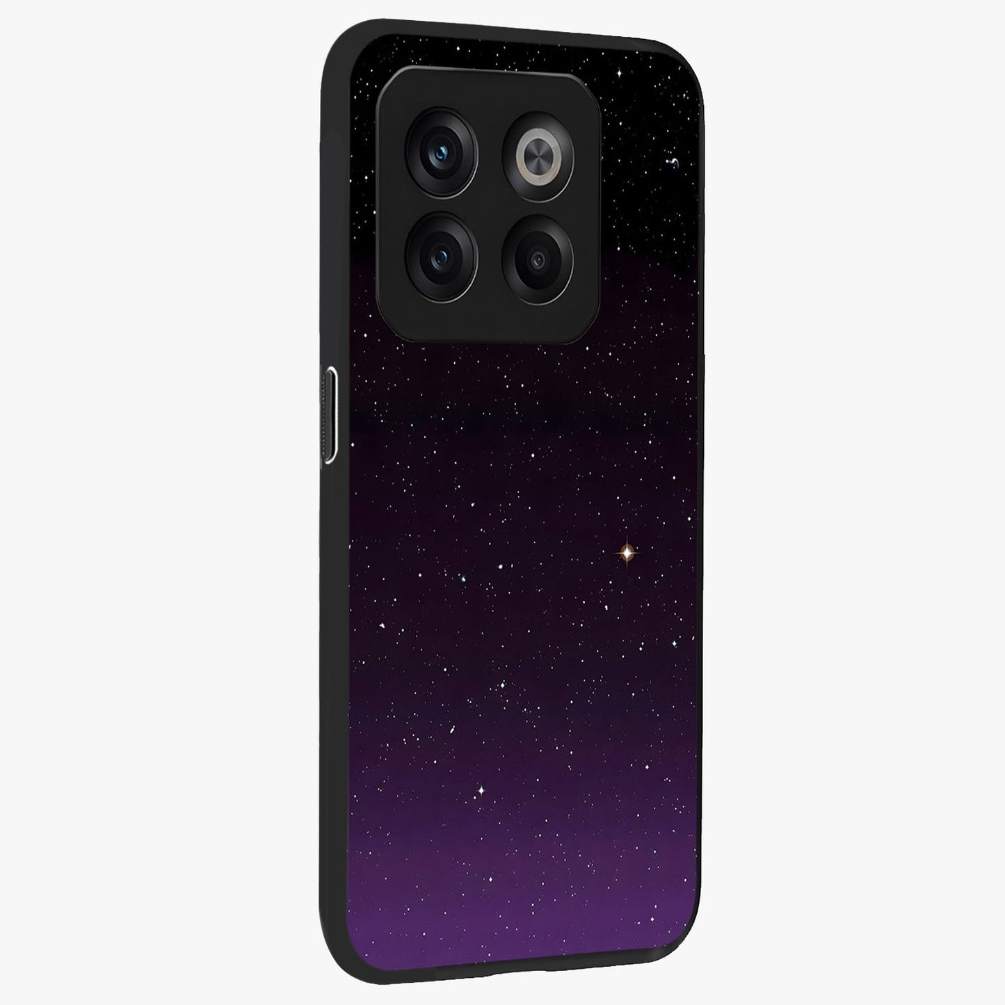 Violet and Black Shade Glass Case for 1+10T side perspective highlighting smooth gradient textures and sleek build