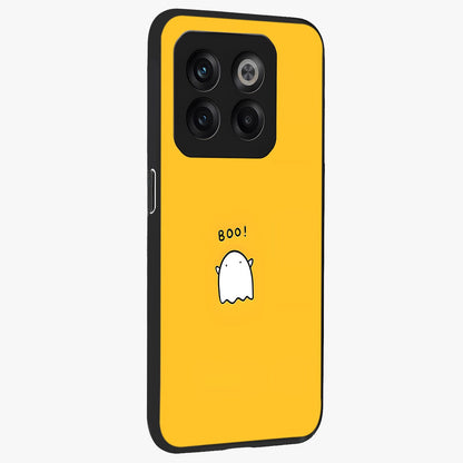 Yellow Boo Ghost Glass Case for 1+10T side perspective highlighting lively textures and premium edges