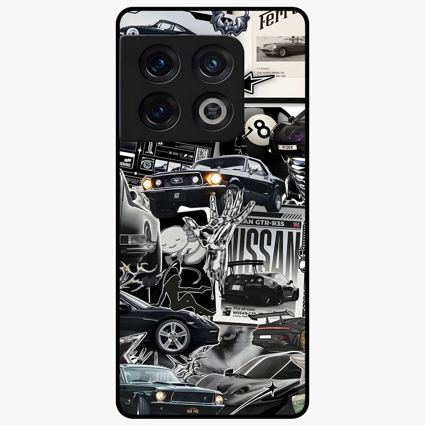 Aesthetic Dark Love Glass Case showing flat back view with dark romantic artwork and glossy glass finish.